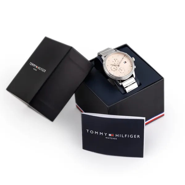 Tommy Hilfiger Blake 1781904 női karóra, ezüst acél, rózsaszín számlap 38 mm