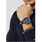 Tommy Hilfiger Gavin 1791468 férfi karóra, 46 mm, kék számlap, fekete bőr, WR50