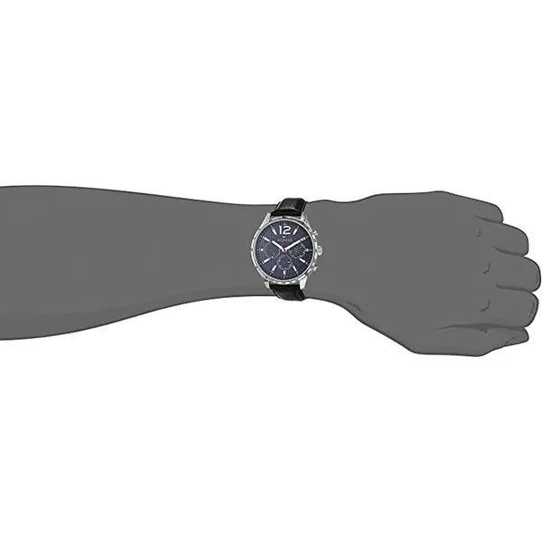 Tommy Hilfiger Gavin 1791468 férfi karóra, 46 mm, kék számlap, fekete bőr, WR50