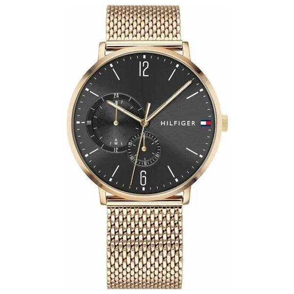 Tommy Hilfiger Brooklyn férfi karóra 40 mm, rozéarany acél, fekete