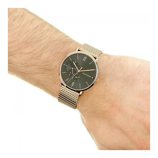 Tommy Hilfiger Brooklyn férfi karóra 40 mm, rozéarany acél, fekete