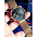 Tommy Hilfiger Brooklyn férfi karóra 40 mm, rozéarany acél, fekete