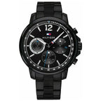 Tommy Hilfiger Landon férfi karóra, fekete, nemesacél szíj, kvarc, 46 mm, WR50