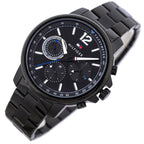 Tommy Hilfiger Landon férfi karóra, fekete, nemesacél szíj, kvarc, 46 mm, WR50