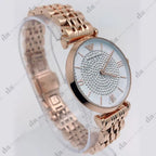 Emporio Armani Gianni T-Bar női karóra, rozéarany, 36 mm, acél, kvarc AR11244