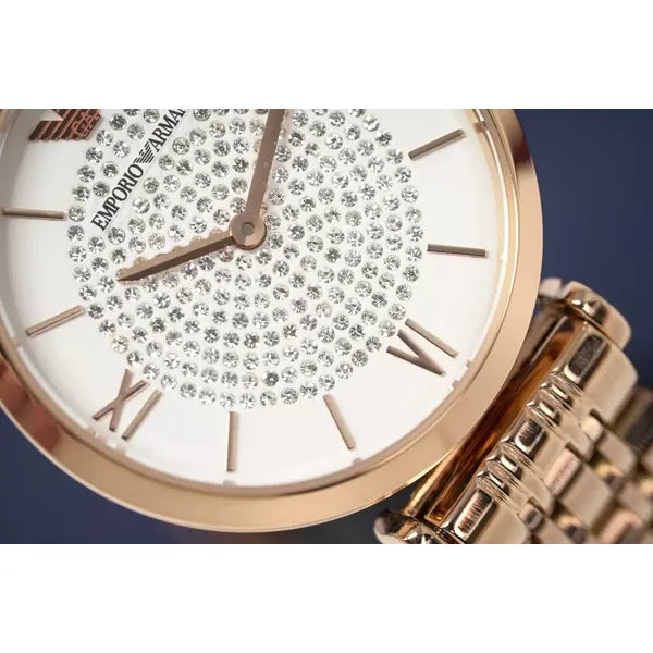 Emporio Armani Gianni T-Bar női karóra, rozéarany, 36 mm, acél, kvarc AR11244