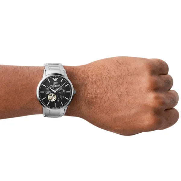Emporio Armani Renato AR60055 férfi automata karóra, 43 mm, acél, fekete