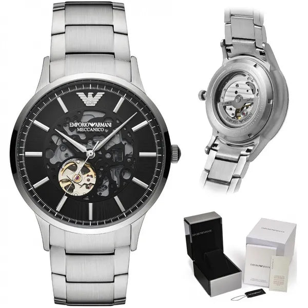 Emporio Armani Renato AR60055 férfi automata karóra, 43 mm, acél, fekete