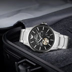 Emporio Armani Renato AR60055 férfi automata karóra, 43 mm, acél, fekete