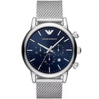 Emporio Armani Luigi AR80038 férfi kronográf karóra, 46 mm, acél, kék