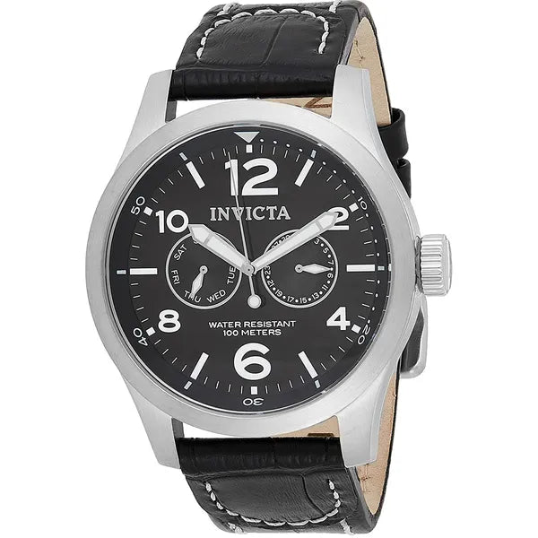 Invicta I-Force férfi karóra, 48 mm, WR100, fekete számlap, bőrszíj