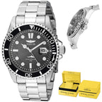 Invicta Pro Diver férfi karóra, 43 mm, fekete számlap, acél szíj, 100 m