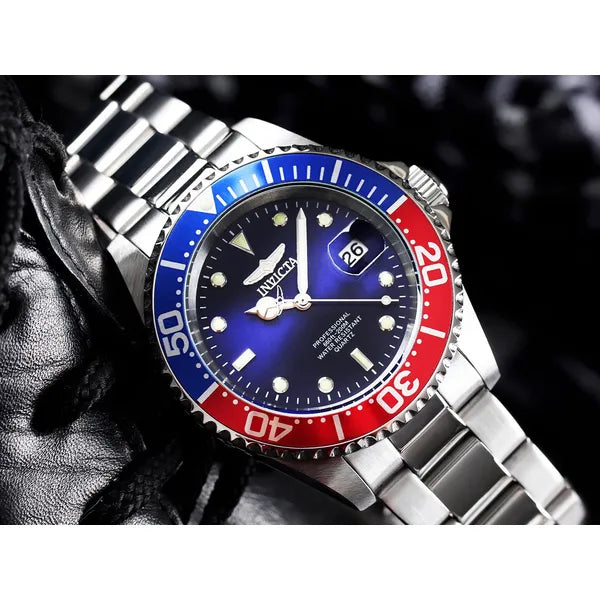 Invicta Pro Diver 24946 férfi karóra, 40 mm, WR200, acél, kék