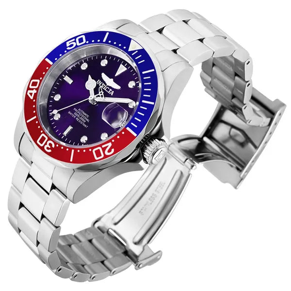 Invicta Pro Diver 24946 férfi karóra, 40 mm, WR200, acél, kék