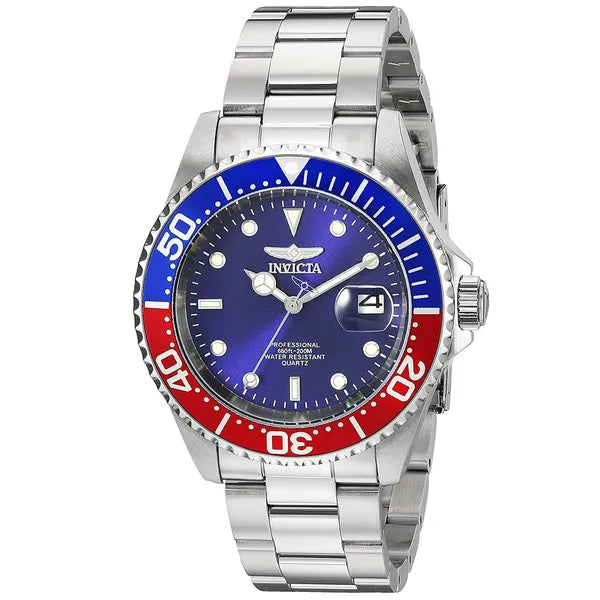 Invicta Pro Diver 24946 férfi karóra, 40 mm, WR200, acél, kék