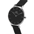 Daniel Wellington Petite Ashfield DW00100308 női óra 36 mm, fekete/ezüst acél