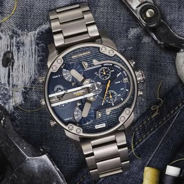 Diesel Mr. Daddy 2.0 férfi karóra DZ7331, acél, kék számlap, 57 mm