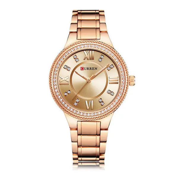 Curren 9004 női karóra, rózsaarany, 37 mm, kvarc, fém szíj + díszdoboz