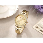 Curren 9009 női karóra, arany, kvarc, 37 mm, cirkónia, WR30, fémszíj