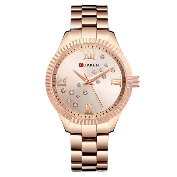 Curren 9009 női karóra, rózsaarany, kvarc, 37 mm, WR30, díszdoboz