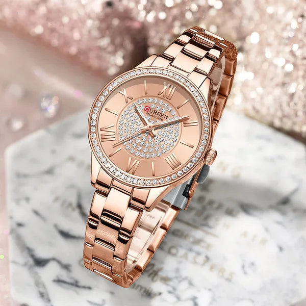 Curren 9084 női kvarc karóra, rózsaarany, 32 mm, fém szíj, WR30, doboz