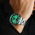 Curren 8388 férfi kvarc karóra, 46 mm, zöld számlap, ezüst fémszíj, dobozzal