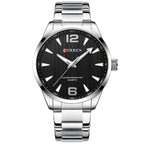 Curren 8434 férfi karóra, kvarc, 44 mm, fekete számlap, ezüst szíj + díszdoboz