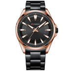 Curren 8424 férfi kvarc karóra, 44 mm, fekete számlap, rózsaarany tok, fémszíj