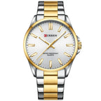 Curren 9090G férfi karóra, kvarc, 44 mm, ezüst/arany, fém szíj, WR30