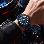 Curren 8421 férfi kvarc karóra, 46 mm, kék számlap, szilikon szíj, díszdobozzal