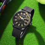 Curren 8421 férfi karóra, fekete, szilikon szíj, 46 mm, kvarc, WR30