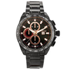 G. Rossi férfi kvarc karóra, fekete/rozéarany, 43 mm, WR30, acél szíj