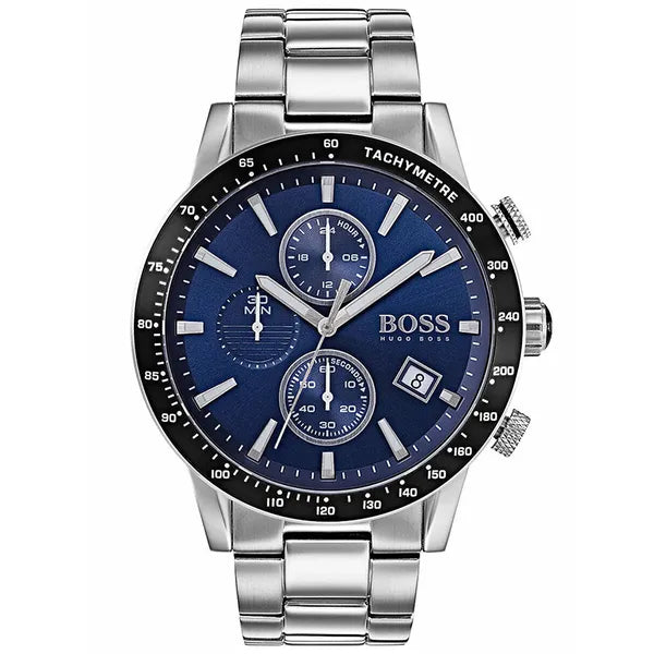 Hugo Boss Rafale 1513510 férfi karóra, acél, kék, kronográf, WR50, 45 mm