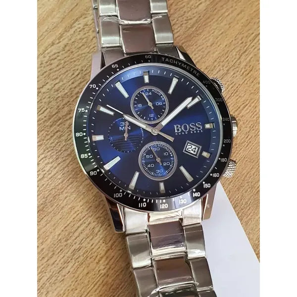 Hugo Boss Rafale 1513510 férfi karóra, acél, kék, kronográf, WR50, 45 mm