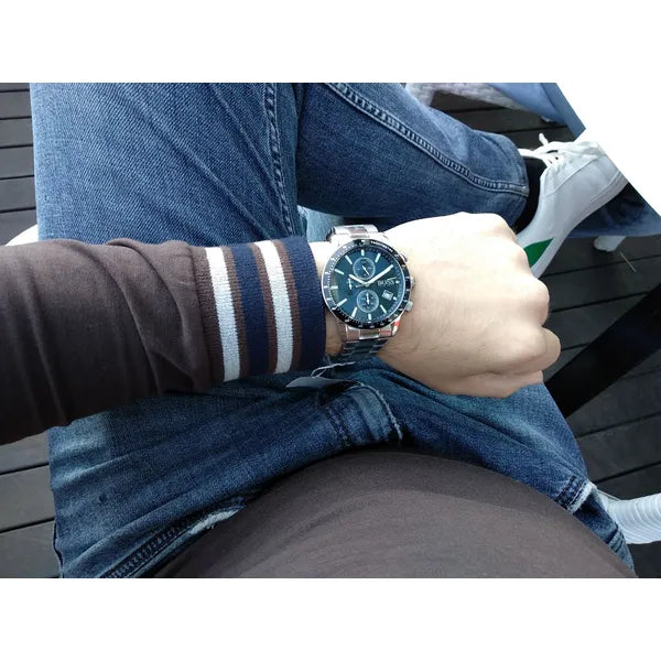 Hugo Boss Rafale 1513510 férfi karóra, acél, kék, kronográf, WR50, 45 mm