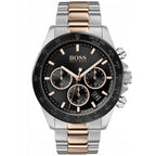 Hugo Boss Hero férfi kronográf karóra, kvarc, ezüst/rózsaarany acél, 43 mm
