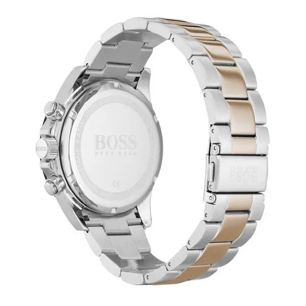 Hugo Boss Hero férfi kronográf karóra, kvarc, ezüst/rózsaarany acél, 43 mm