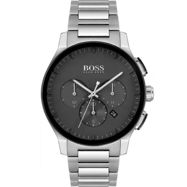 Hugo Boss férfi kronográf karóra Peak Chrono 44 mm, acél, fekete számlap