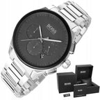 Hugo Boss férfi kronográf karóra Peak Chrono 44 mm, acél, fekete számlap