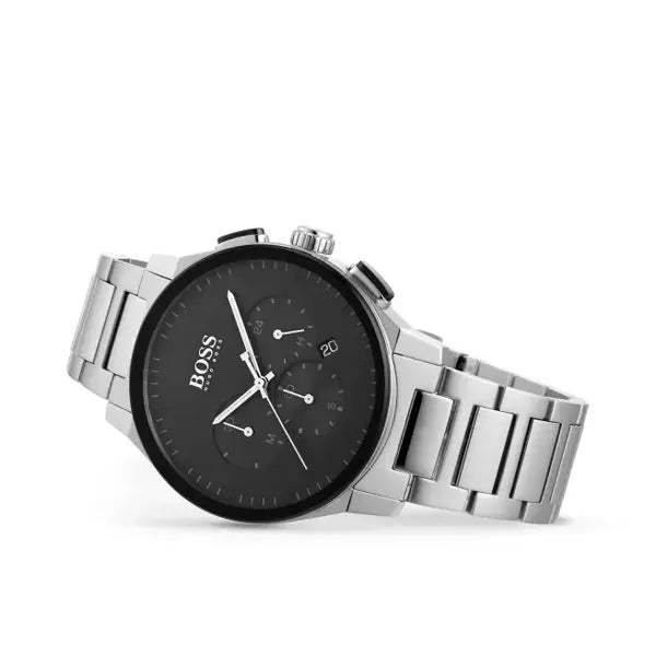 Hugo Boss férfi kronográf karóra Peak Chrono 44 mm, acél, fekete számlap