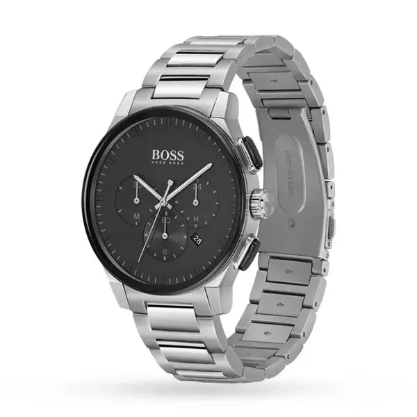 Hugo Boss férfi kronográf karóra Peak Chrono 44 mm, acél, fekete számlap