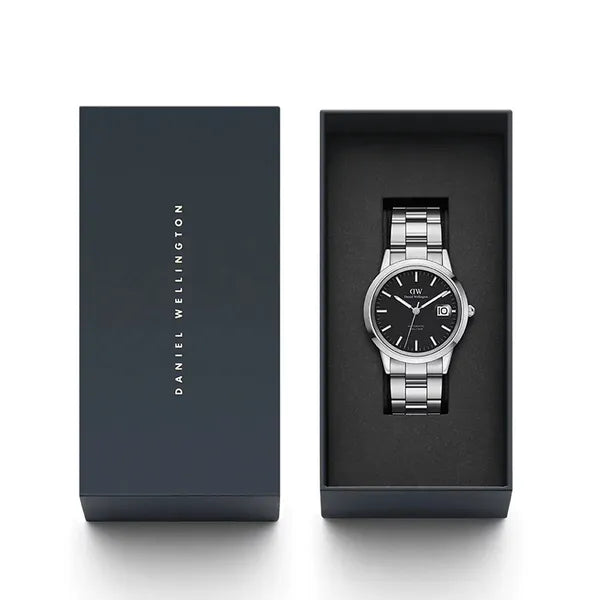 Daniel Wellington Iconic Link automata férfi karóra 40 mm, fekete, acél, 10 ATM