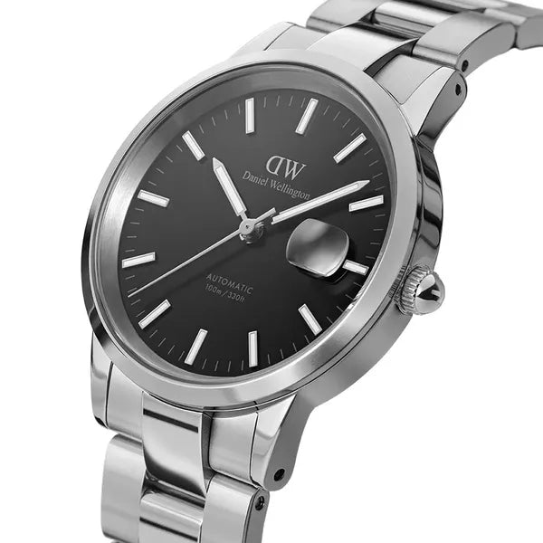 Daniel Wellington Iconic Link automata férfi karóra 40 mm, fekete, acél, 10 ATM