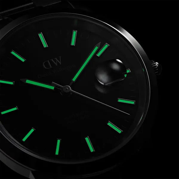 Daniel Wellington Iconic Link automata férfi karóra 40 mm, fekete, acél, 10 ATM