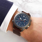 Hugo Boss Nomad 1513773 férfi kvarc karóra, bőr szíj, WR200, 48 mm, kék számlap
