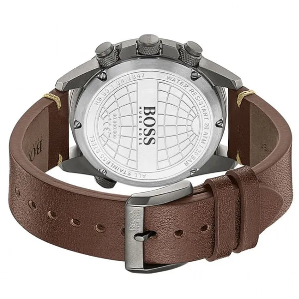 Hugo Boss Nomad 1513773 férfi kvarc karóra, bőr szíj, WR200, 48 mm, kék számlap