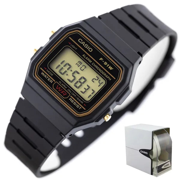 Casio F-91WG-9QDF férfi digitális kvarc karóra, WR100, műanyag szíj, doboz