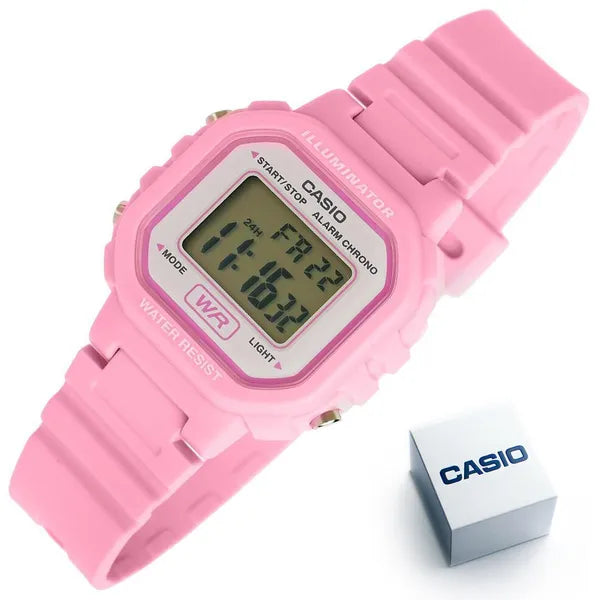 Casio LA-20WH-4A1 gyerek digitális óra, rózsaszín, WR30, kvarc, dobozzal