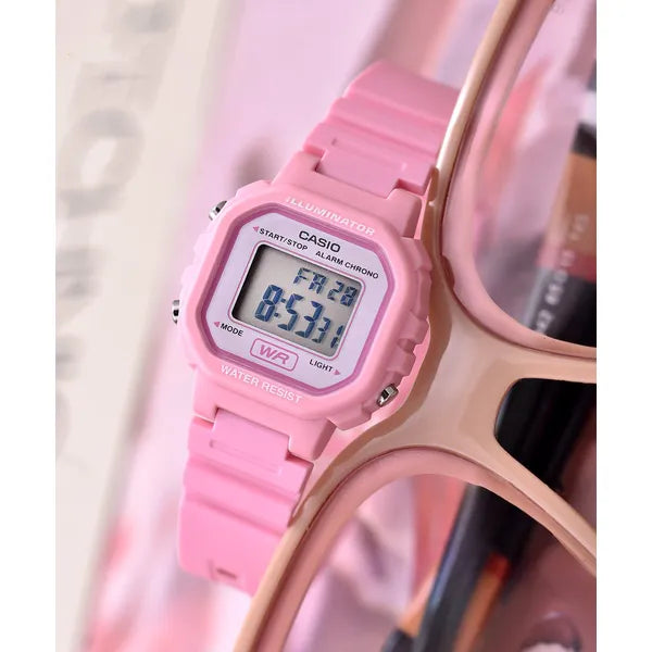 Casio LA-20WH-4A1 gyerek digitális óra, rózsaszín, WR30, kvarc, dobozzal