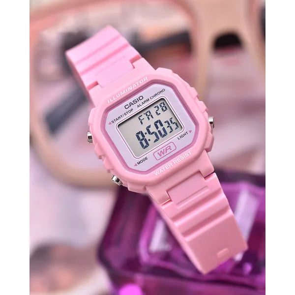 Casio LA-20WH-4A1 gyerek digitális óra, rózsaszín, WR30, kvarc, dobozzal